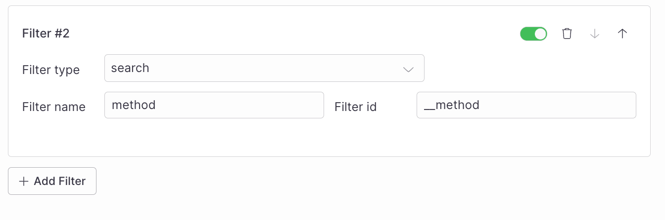 filter bar URL displayed dashboard