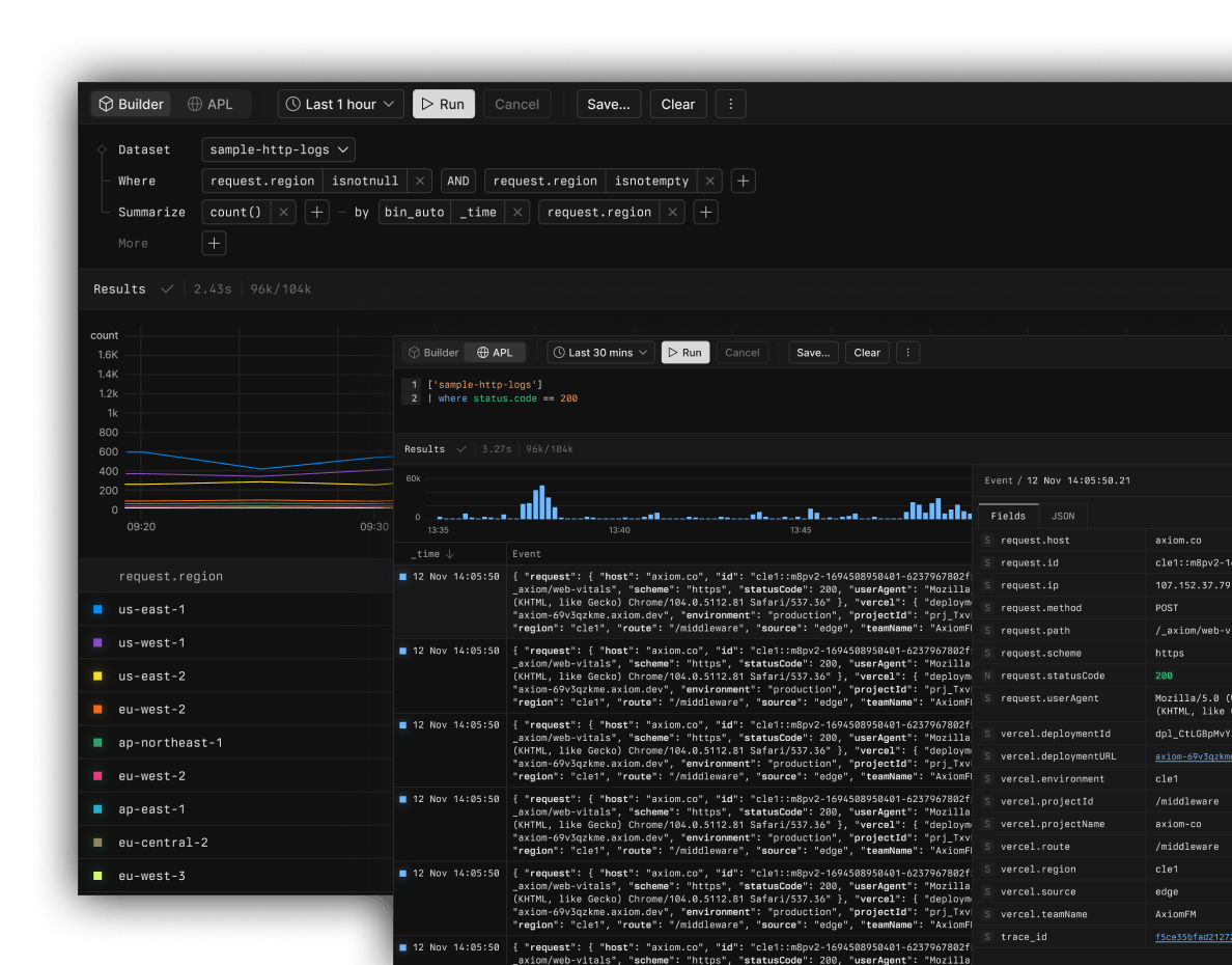 Detailed interface preview of Streamline log analysis for rapid resolution showing key features and layout