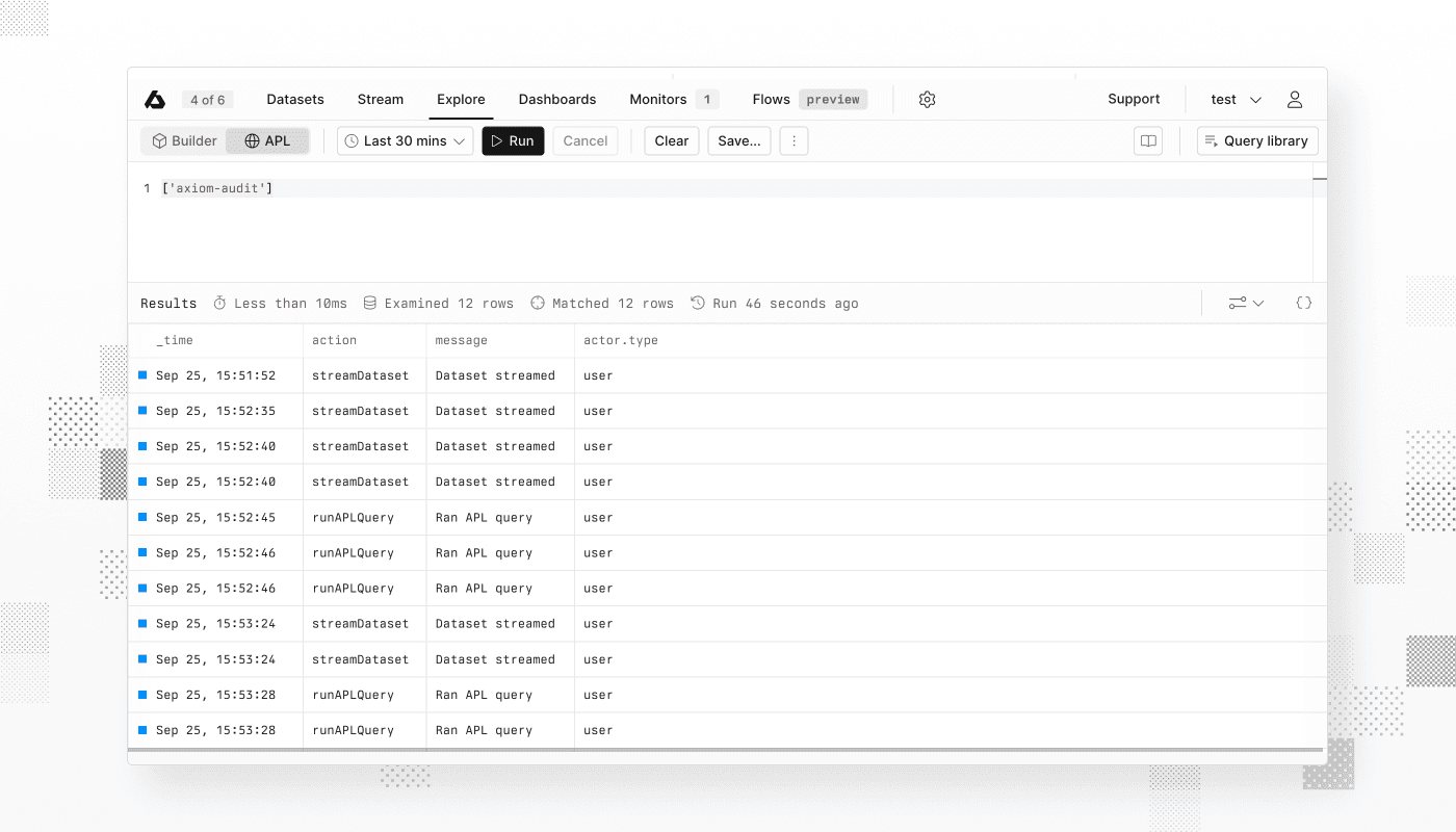 Audit log