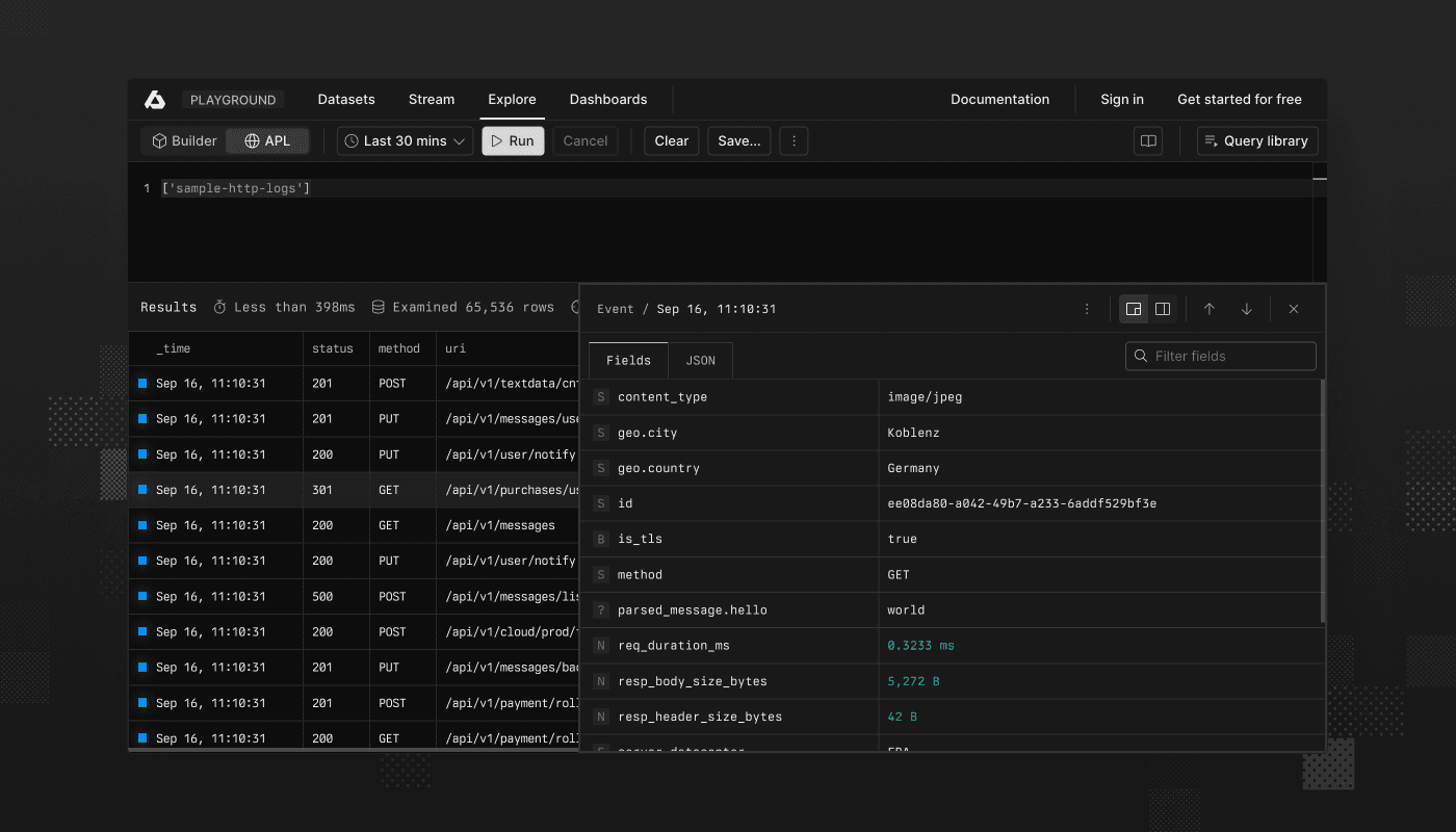 Results table and event panel improvements