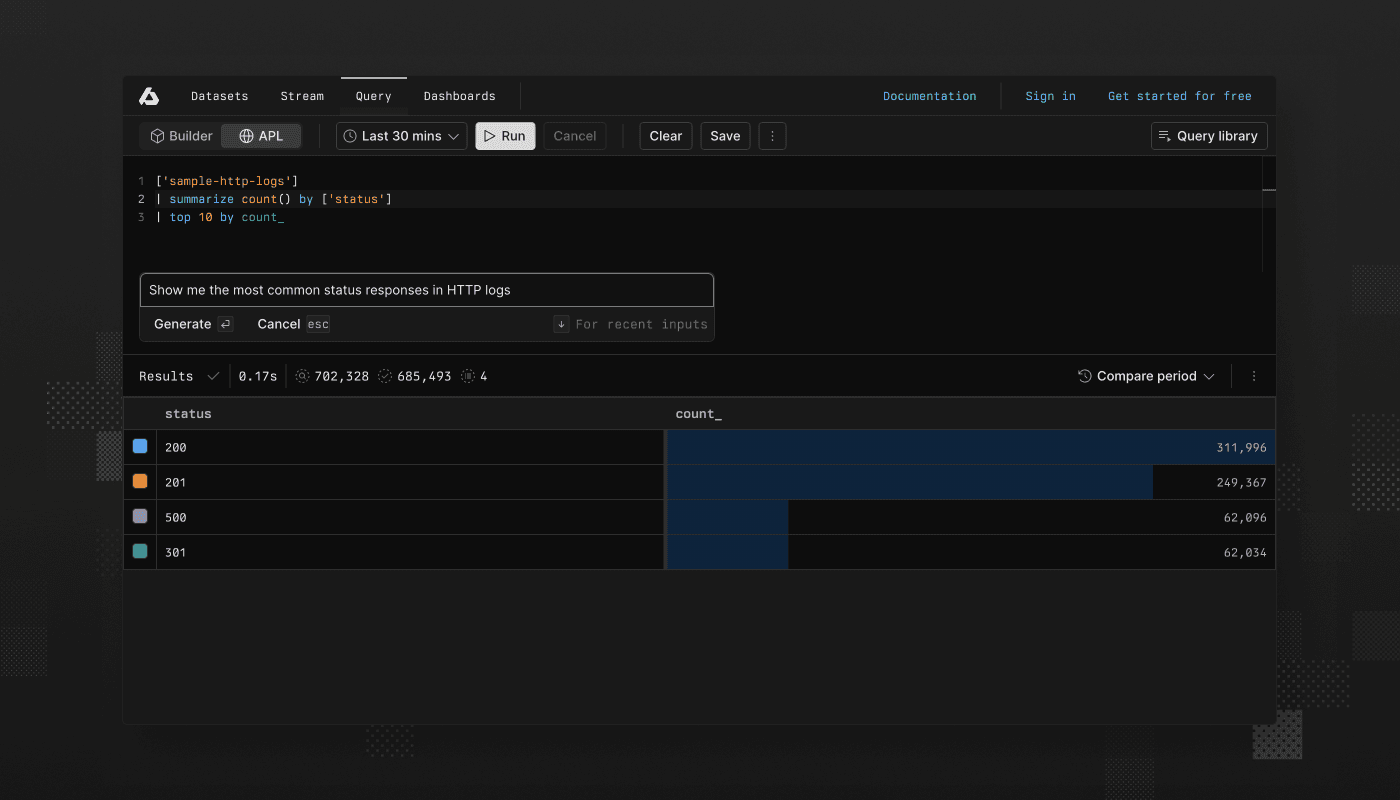 Generate queries using AI