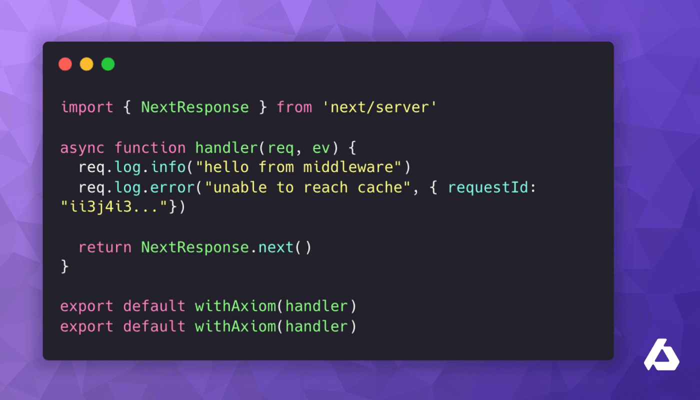 Export Vercel middleware API function