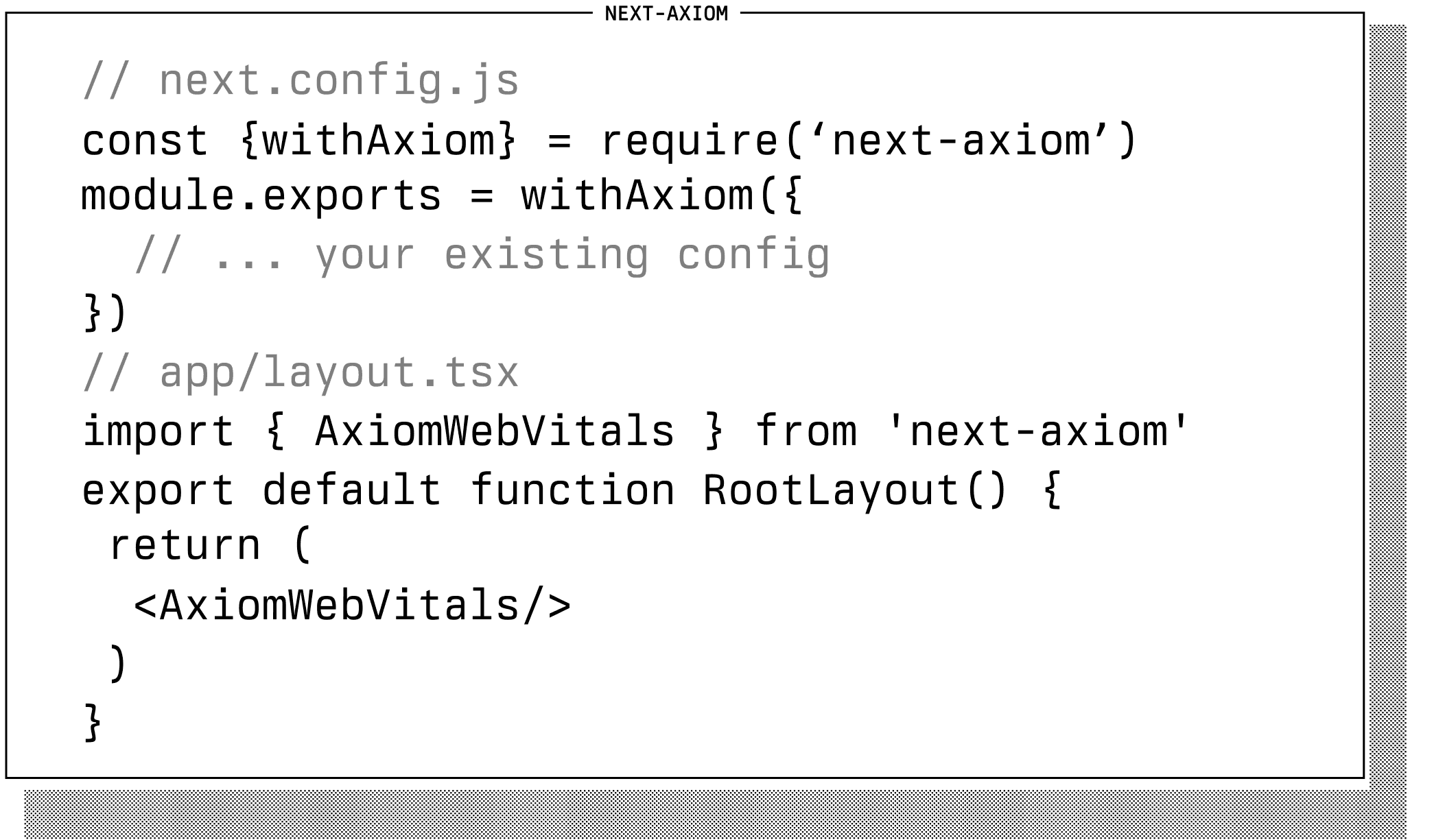 next-axiom configuration in terminal
