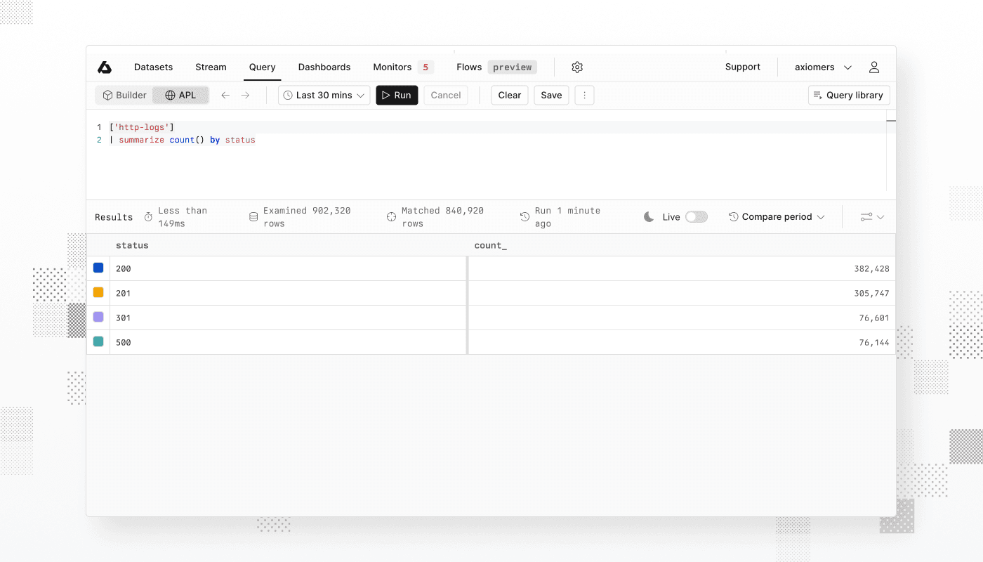 Query tab
