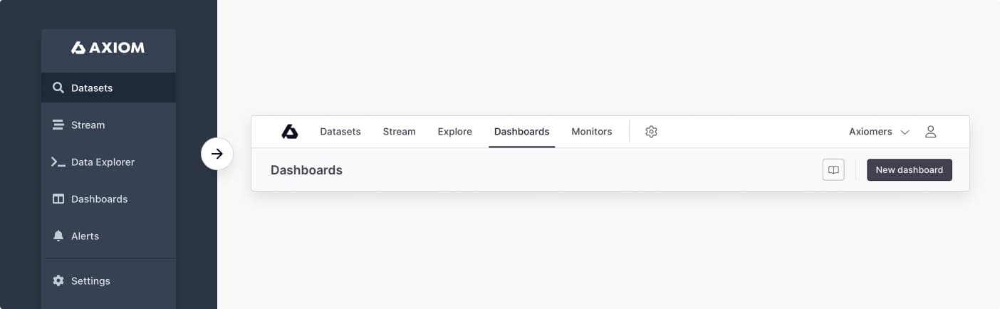 Axiom moves to a revised top layout to pave the way for new features