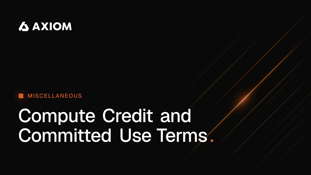 Compute Credit and Committed Use Terms | Axiom Docs