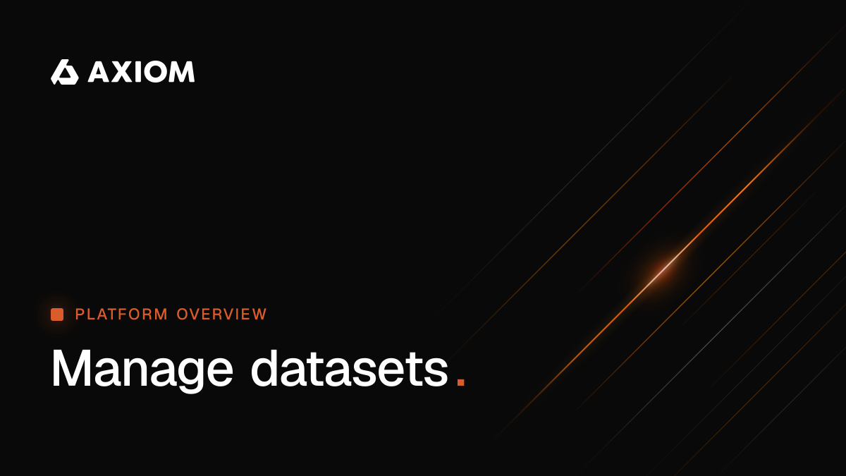 Manage datasets | Axiom Docs